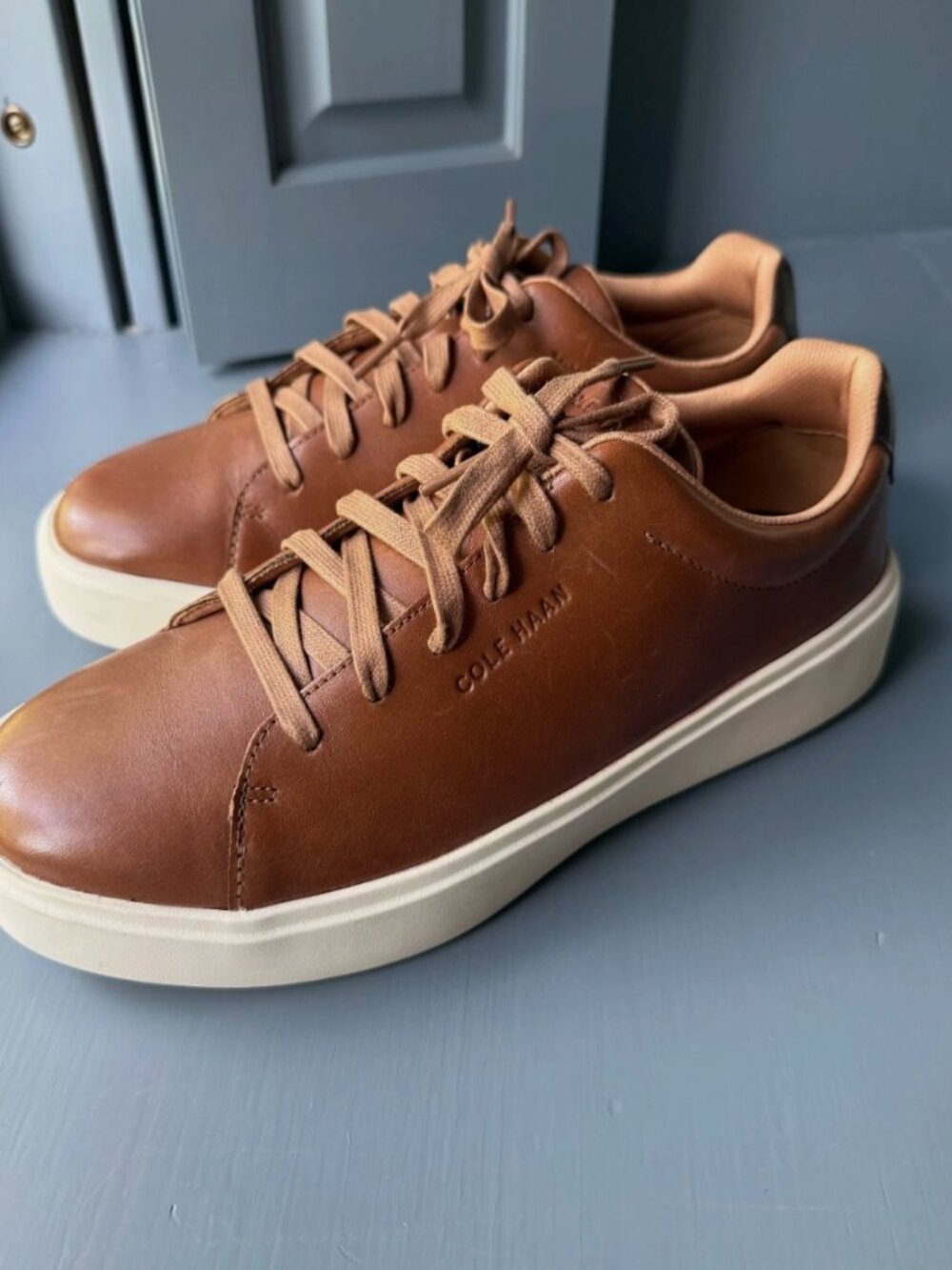 Cole Haan Grand Crosscourt Men's Leather Traveler Sneaker Tan Size 9 LIKE NEW